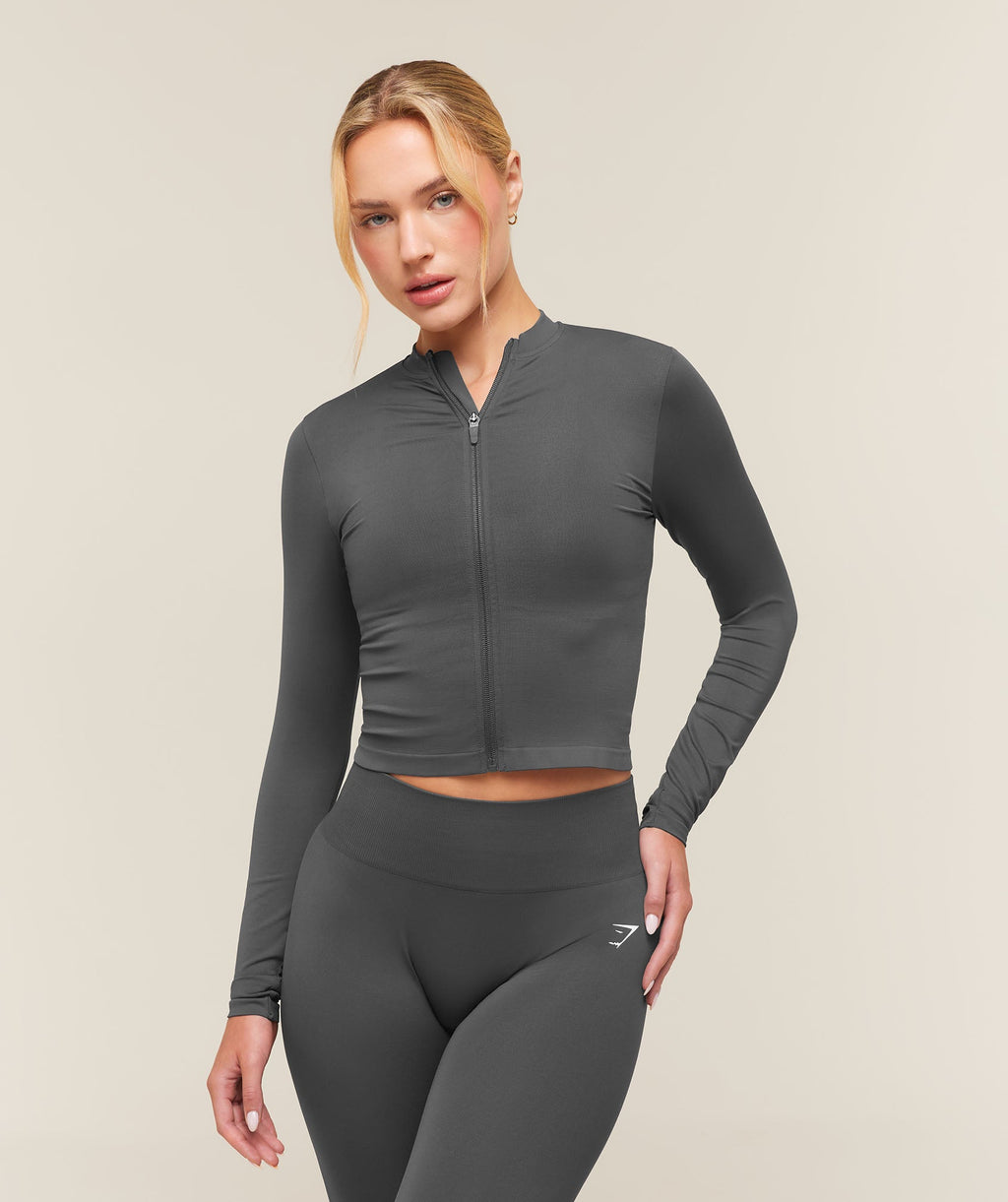Everyday Seamless Zip Tracktop - Grey — imagem 1