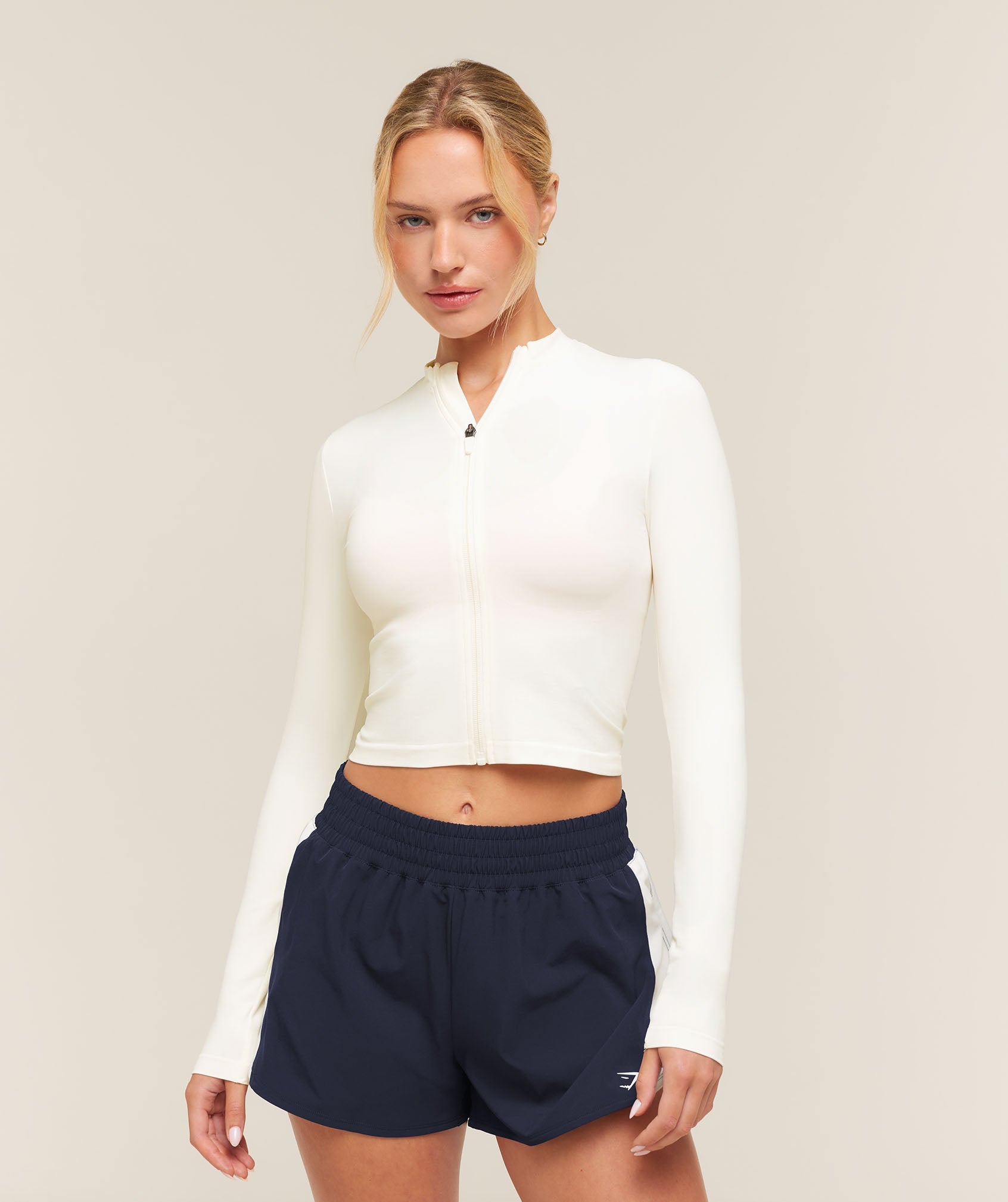 Everyday Seamless Zip Tracktop - Soft White — imagem 2