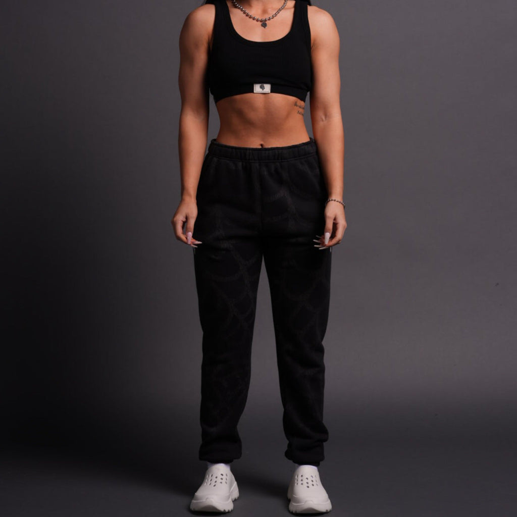 Symbiote Web She Post Longe Sweats in Black — imagem 1