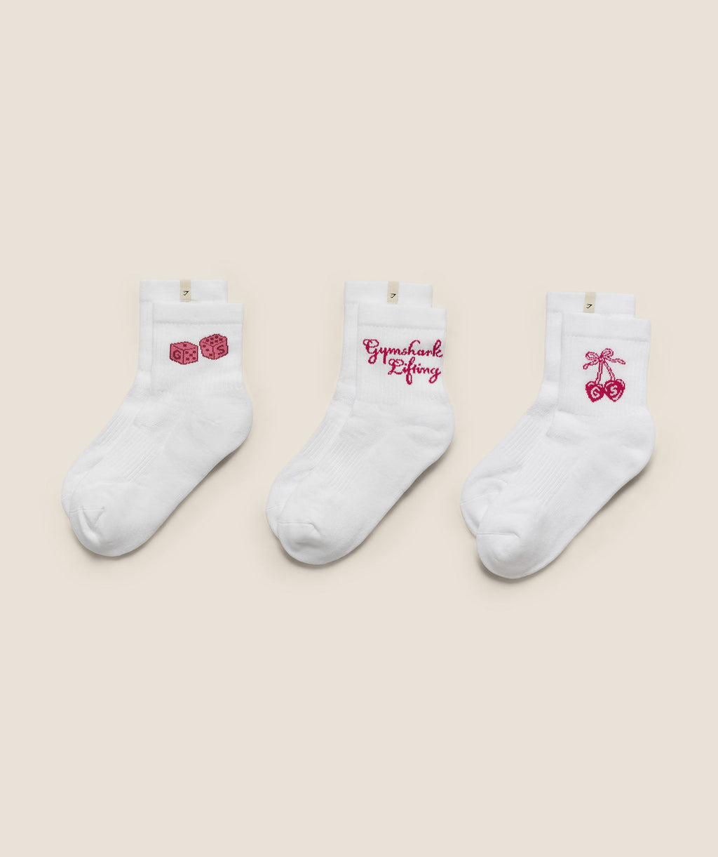Femme Lifting Graphic Midi Sock 3pk - White — imagem 2