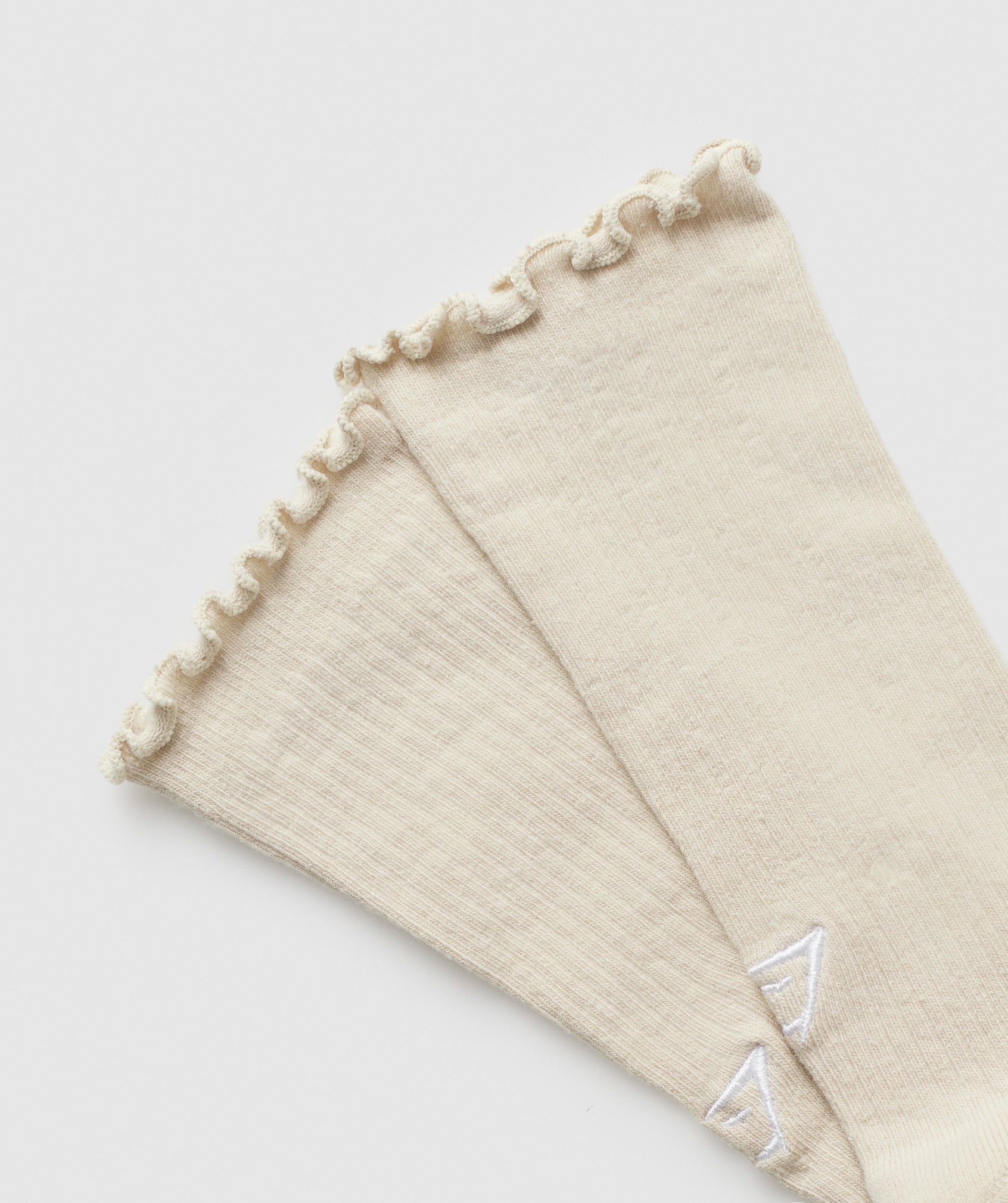 Frill Crew Single Sock - Cream Beige/Soft White — imagem 2