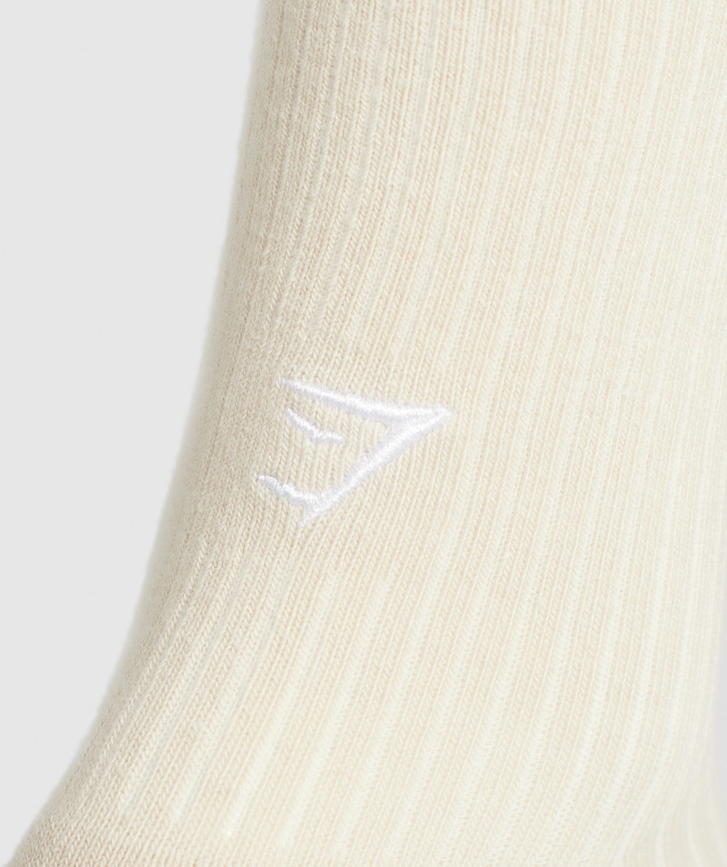 Frill Crew Single Sock - Cream Beige/Soft White — imagem 3