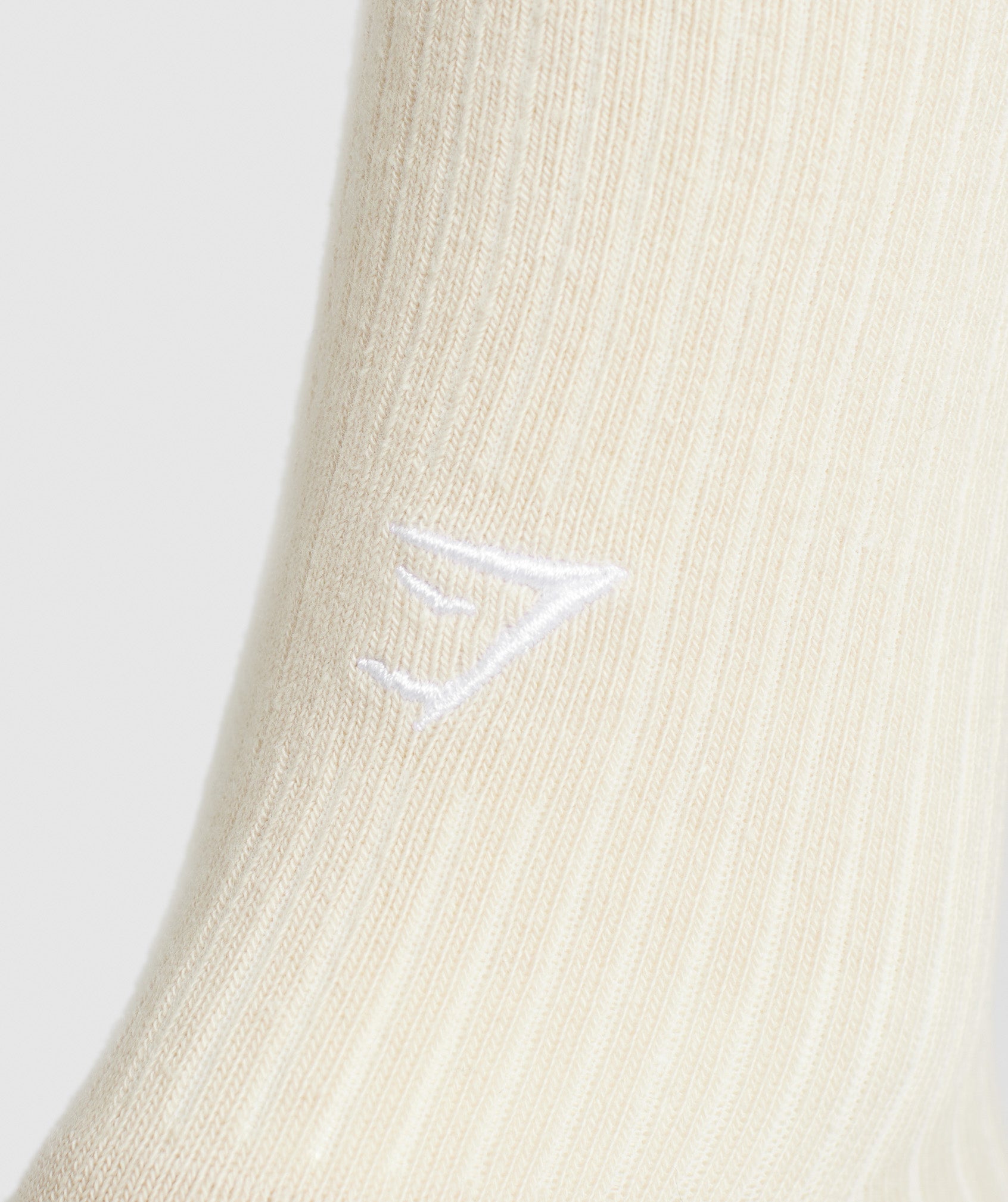 Frill Crew Single Sock - Cream Beige/Soft White — imagem 3