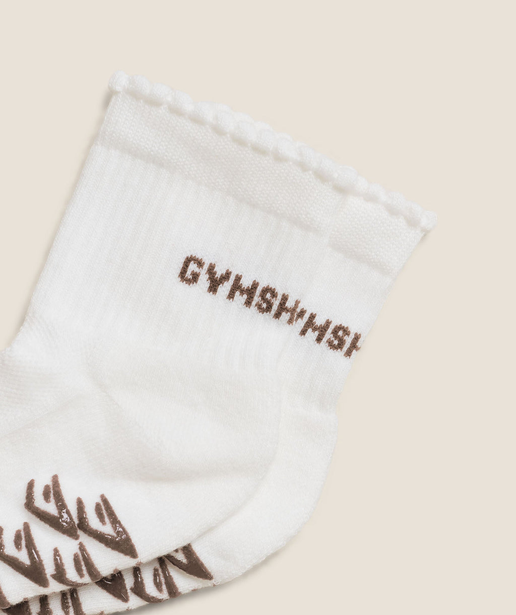 Frill Pilates Midi Sock - Soft White/Soft Brown — imagem 3