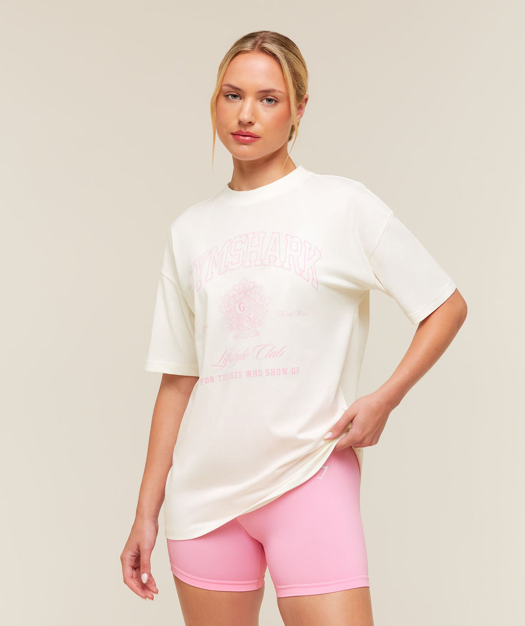College Crest Graphic T-Shirt - Soft White — imagem 1