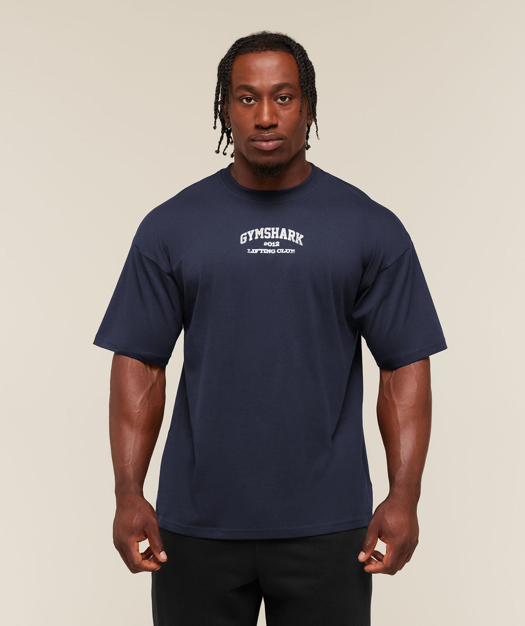 Faded Collegiate Graphic T-Shirt - Heavy Blue — imagem 3