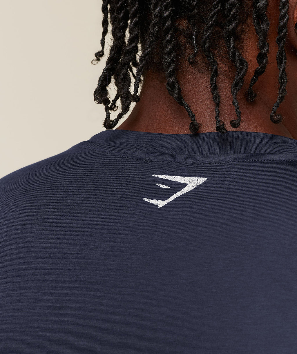 Faded Collegiate Graphic T-Shirt - Heavy Blue — imagem 4