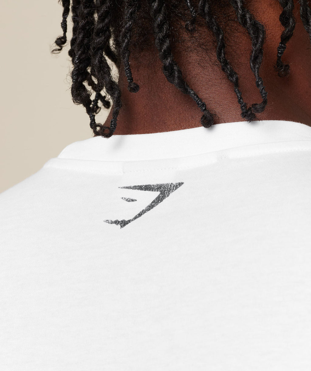 Faded Collegiate Graphic T-Shirt - White — imagem 5