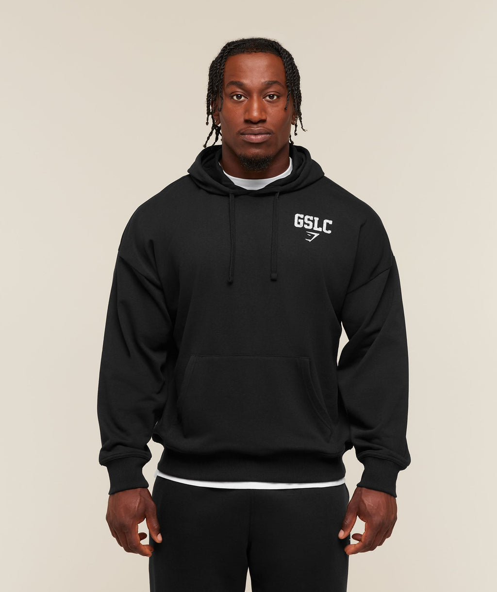Faded Collegiate Graphic Hoodie - Black — imagem 2