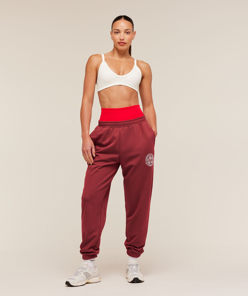 Strength and Fitness Crest Graphic Joggers - Athletic Burgundy — imagem 4