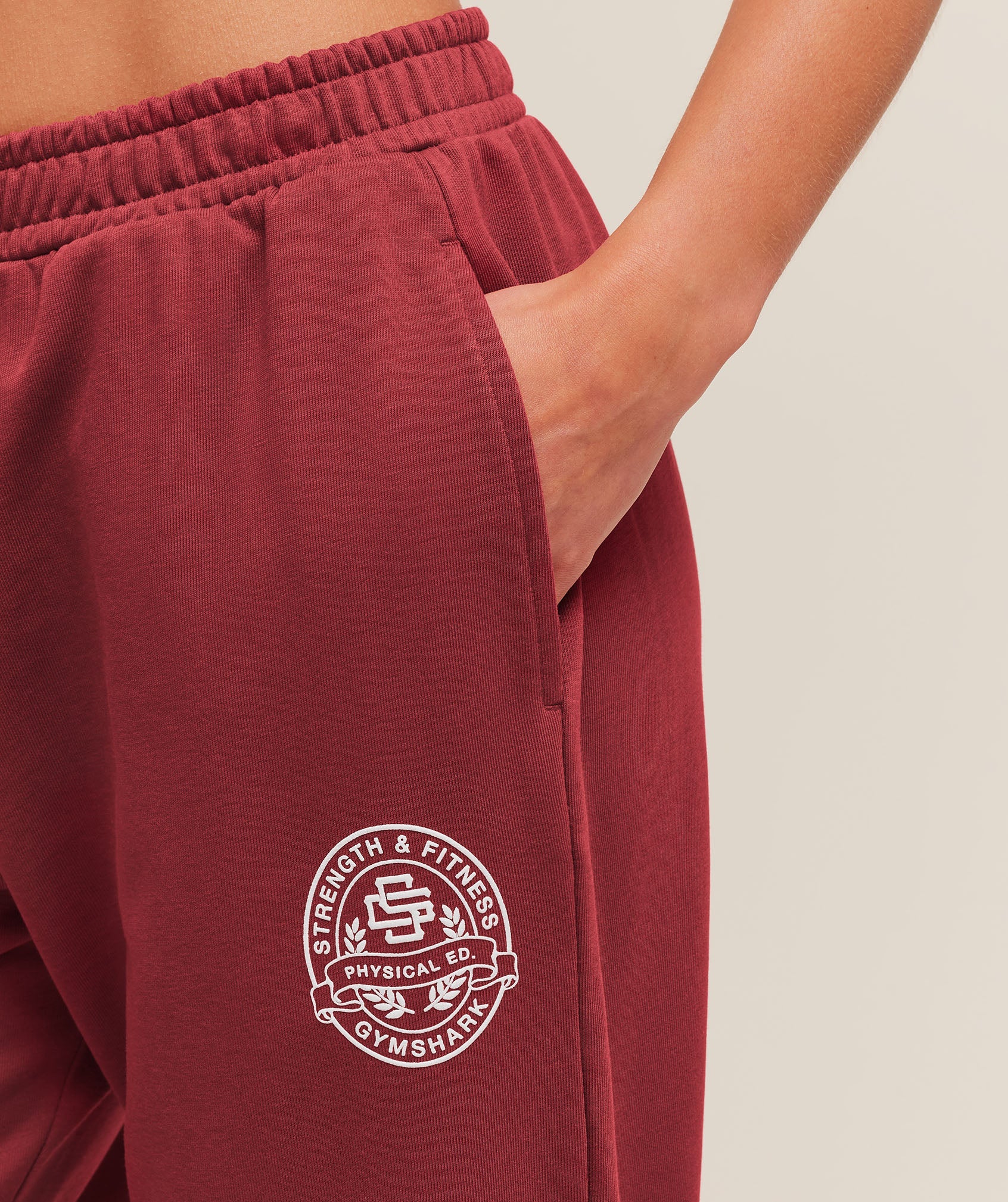 Strength and Fitness Crest Graphic Joggers - Athletic Burgundy — imagem 5