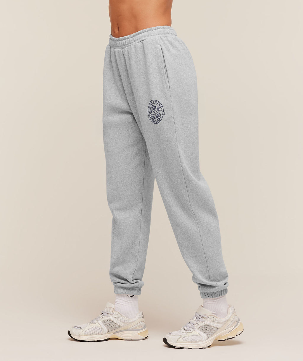 Strength and Fitness Crest Graphic Joggers - Light Grey Core Marl — imagem 3