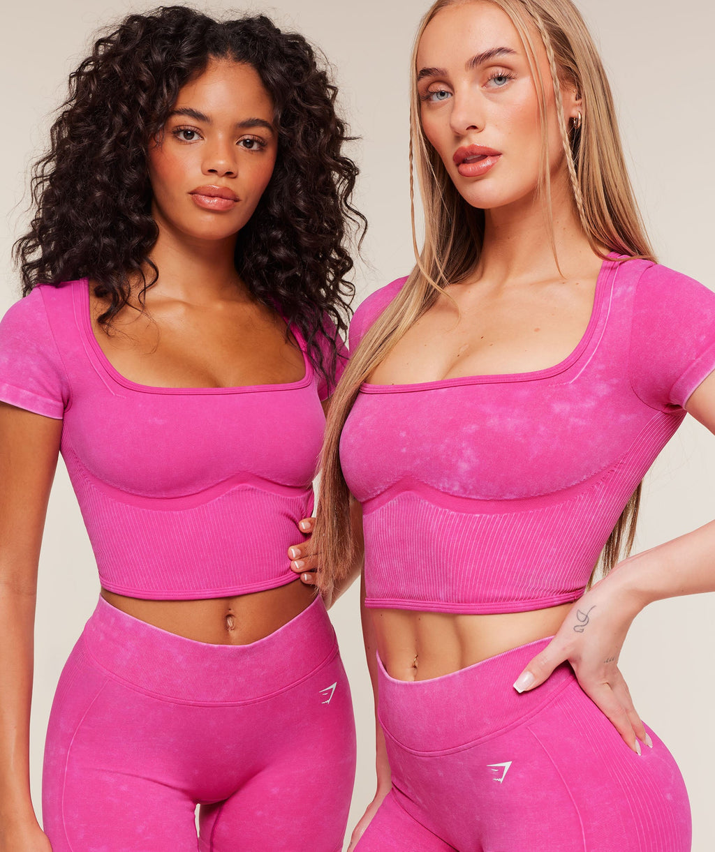 Gymshark x Bratz Crop Top - Super-Set Pink/Wash — imagem 8