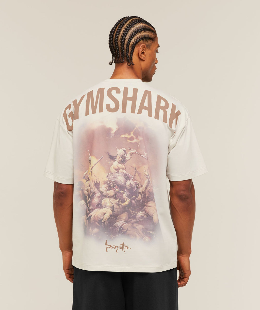 Gymshark x Frazetta Power T-Shirt - Tinted White — imagem 1