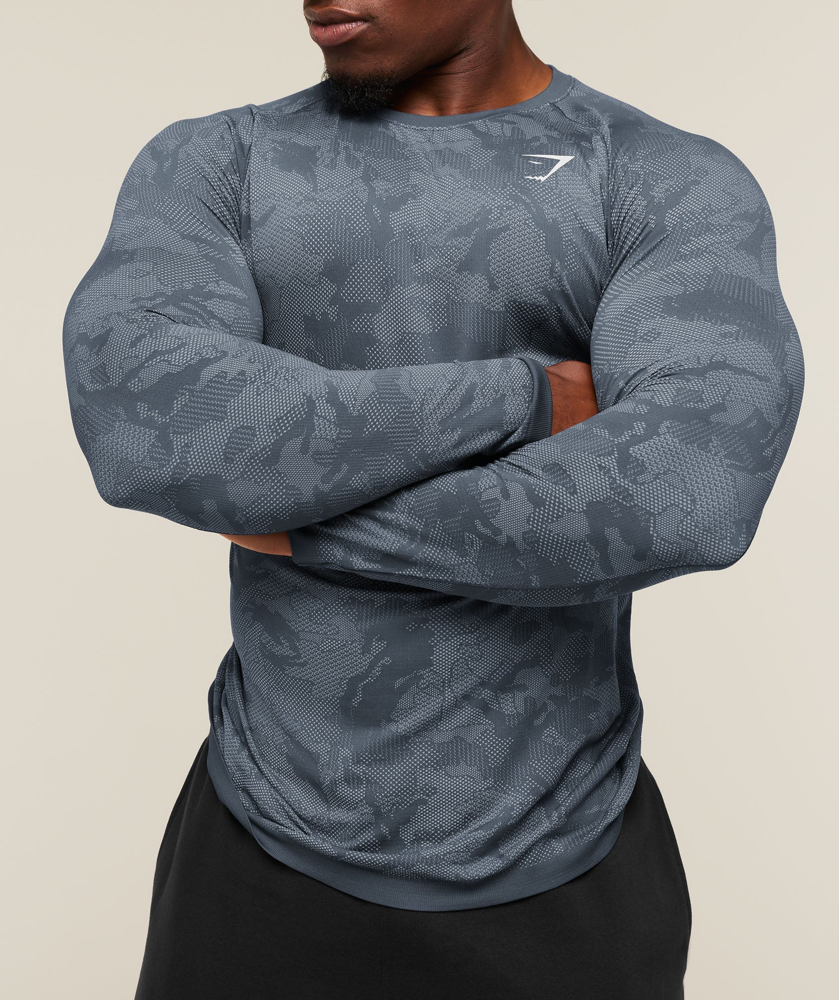 Geo Seamless Long Sleeve T-Shirt - Shadow Blue/Tranquil Blue — imagem 5