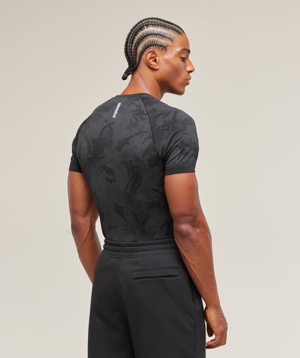 Geo Seamless T-Shirt - Black/Charcoal Grey — imagem 2