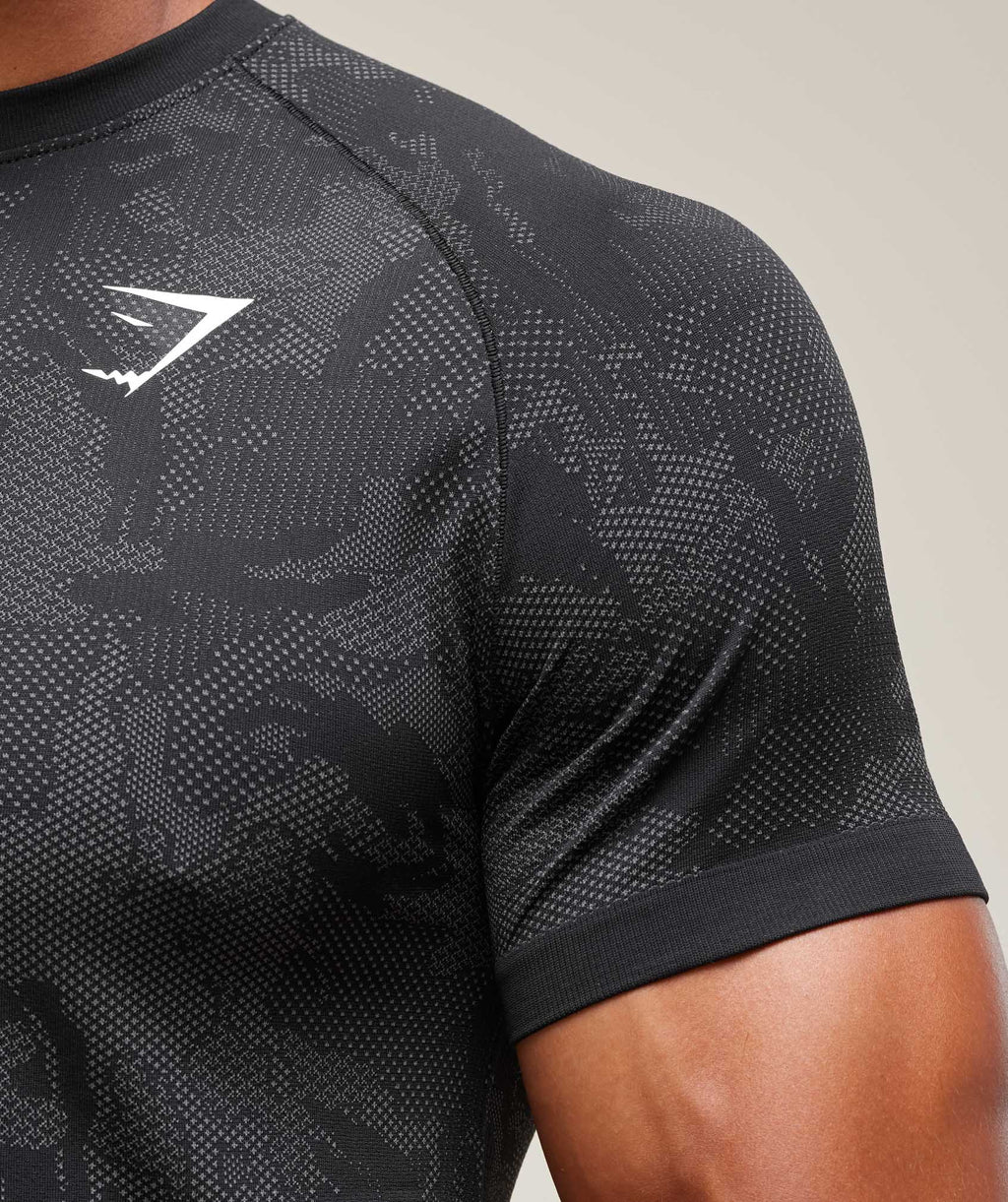 Geo Seamless T-Shirt - Black/Charcoal Grey — imagem 4