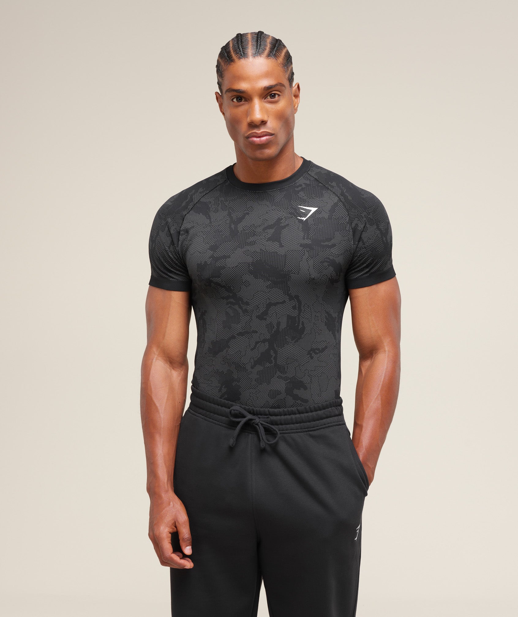 Geo Seamless T-Shirt - Black/Charcoal Grey — imagem 1