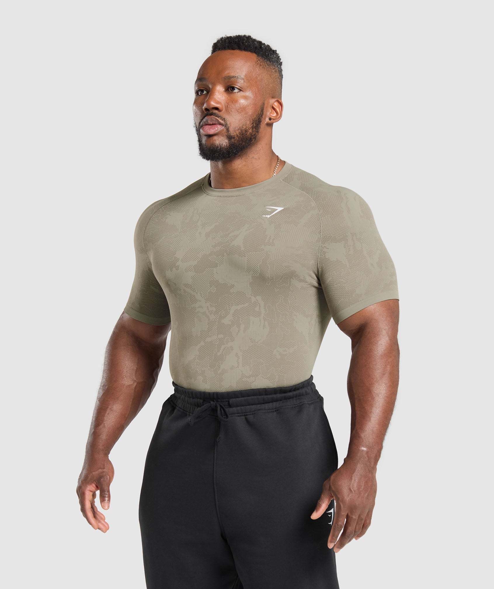 Geo Seamless T-Shirt - Linen Brown/Camo Brown — imagem 3