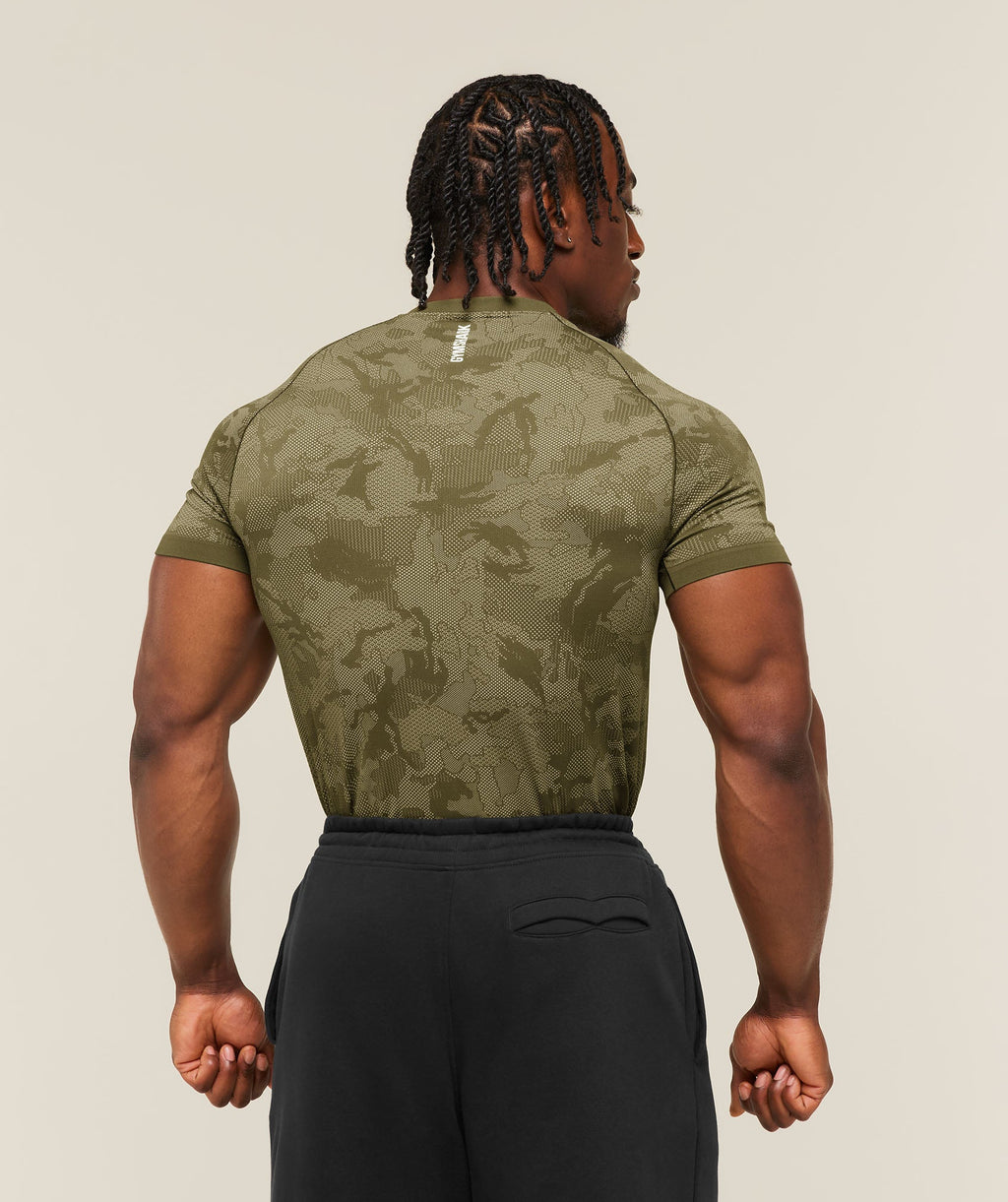 Geo Seamless T-Shirt - Canvas Green/Chalk Beige — imagem 2