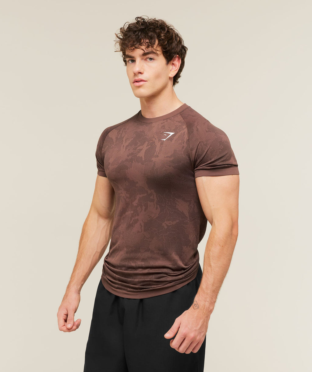 Geo Seamless T-Shirt - Espresso Brown/Black — imagem 1