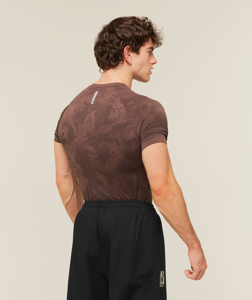 Geo Seamless T-Shirt - Espresso Brown/Black — imagem 2