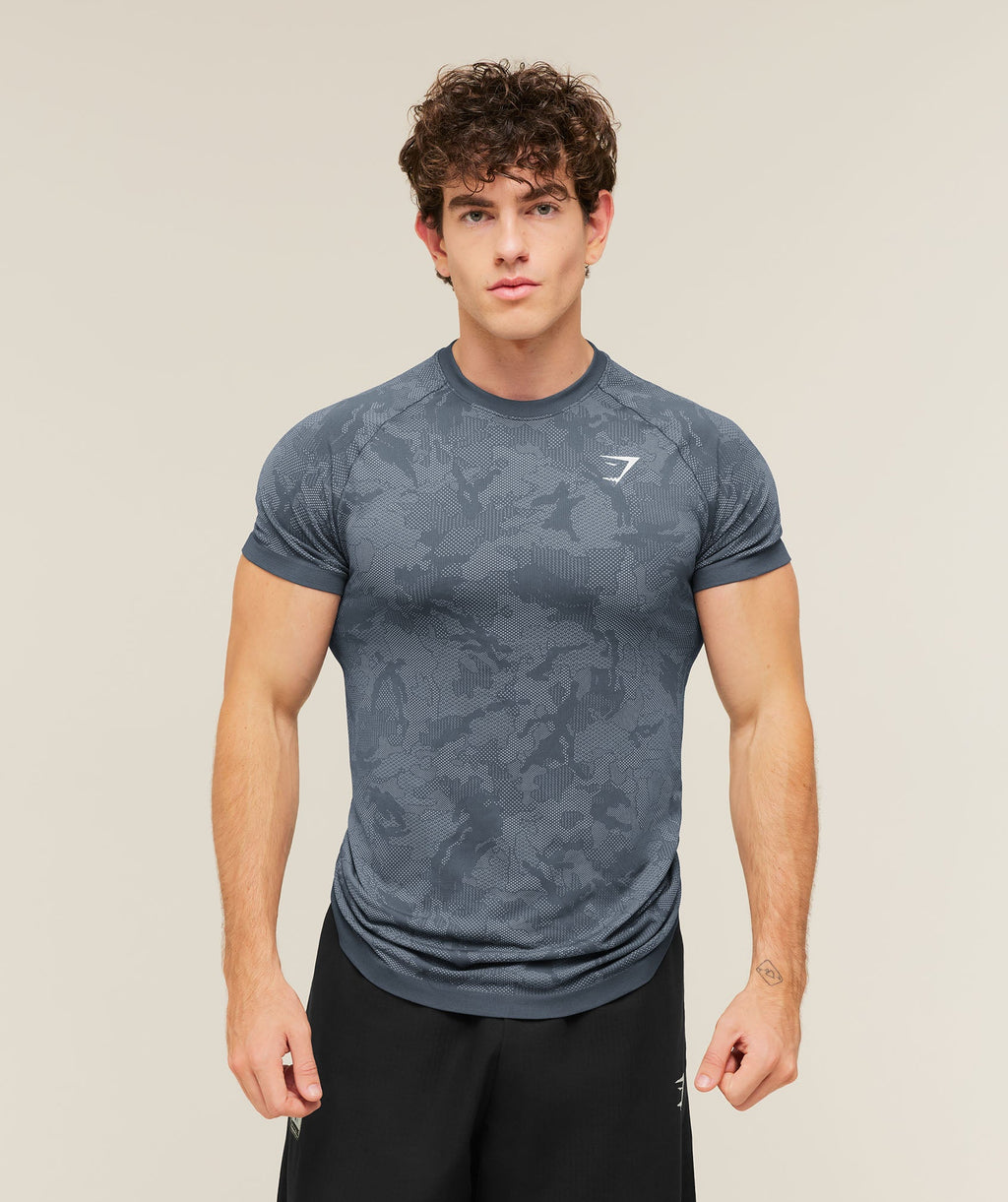 Geo Seamless T-Shirt - Shadow Blue/Tranquil Blue — imagem 1