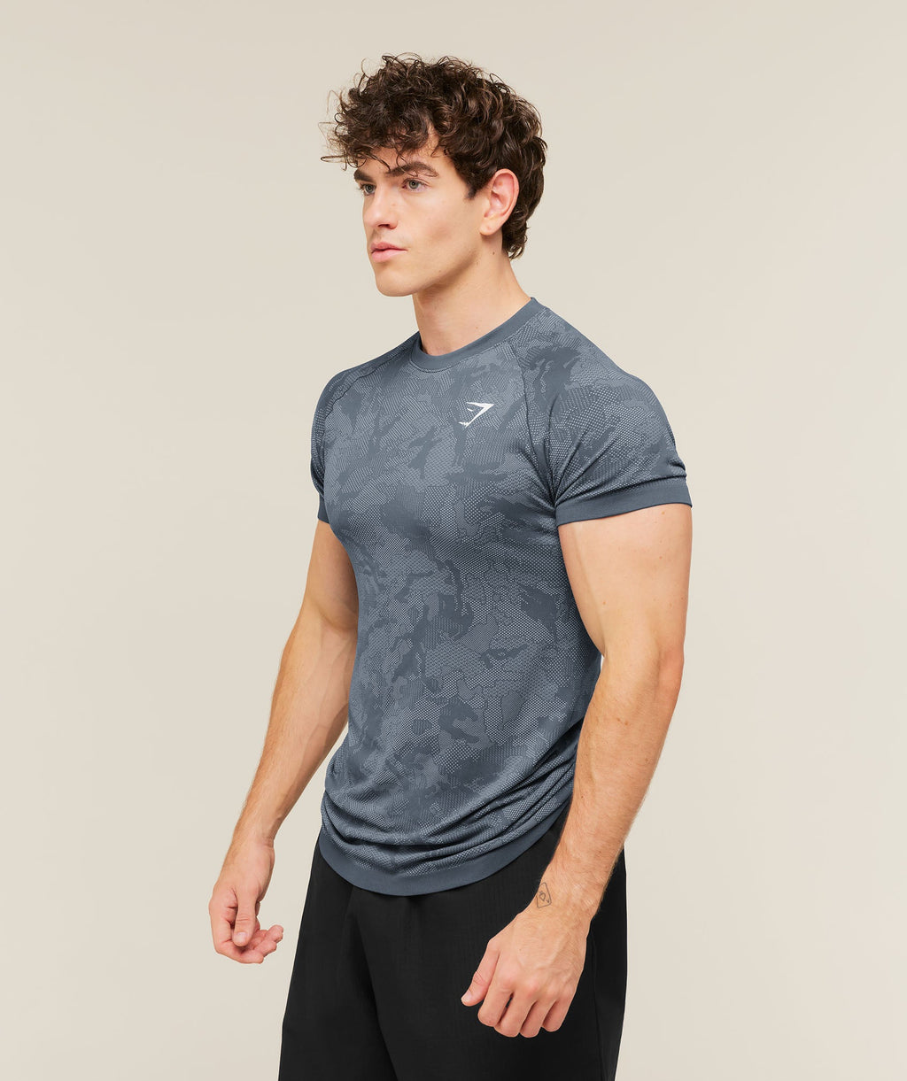 Geo Seamless T-Shirt - Shadow Blue/Tranquil Blue — imagem 3