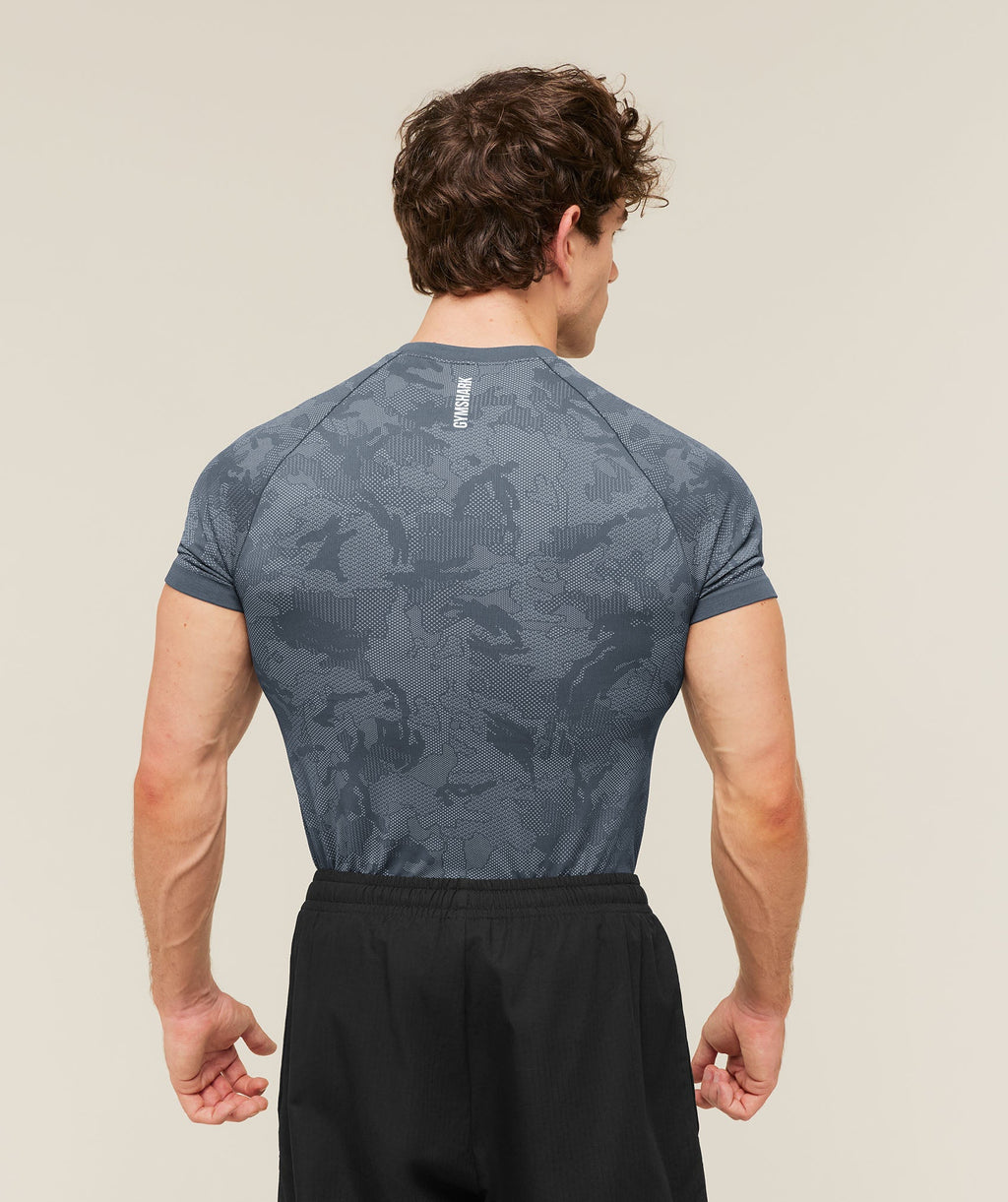 Geo Seamless T-Shirt - Shadow Blue/Tranquil Blue — imagem 2