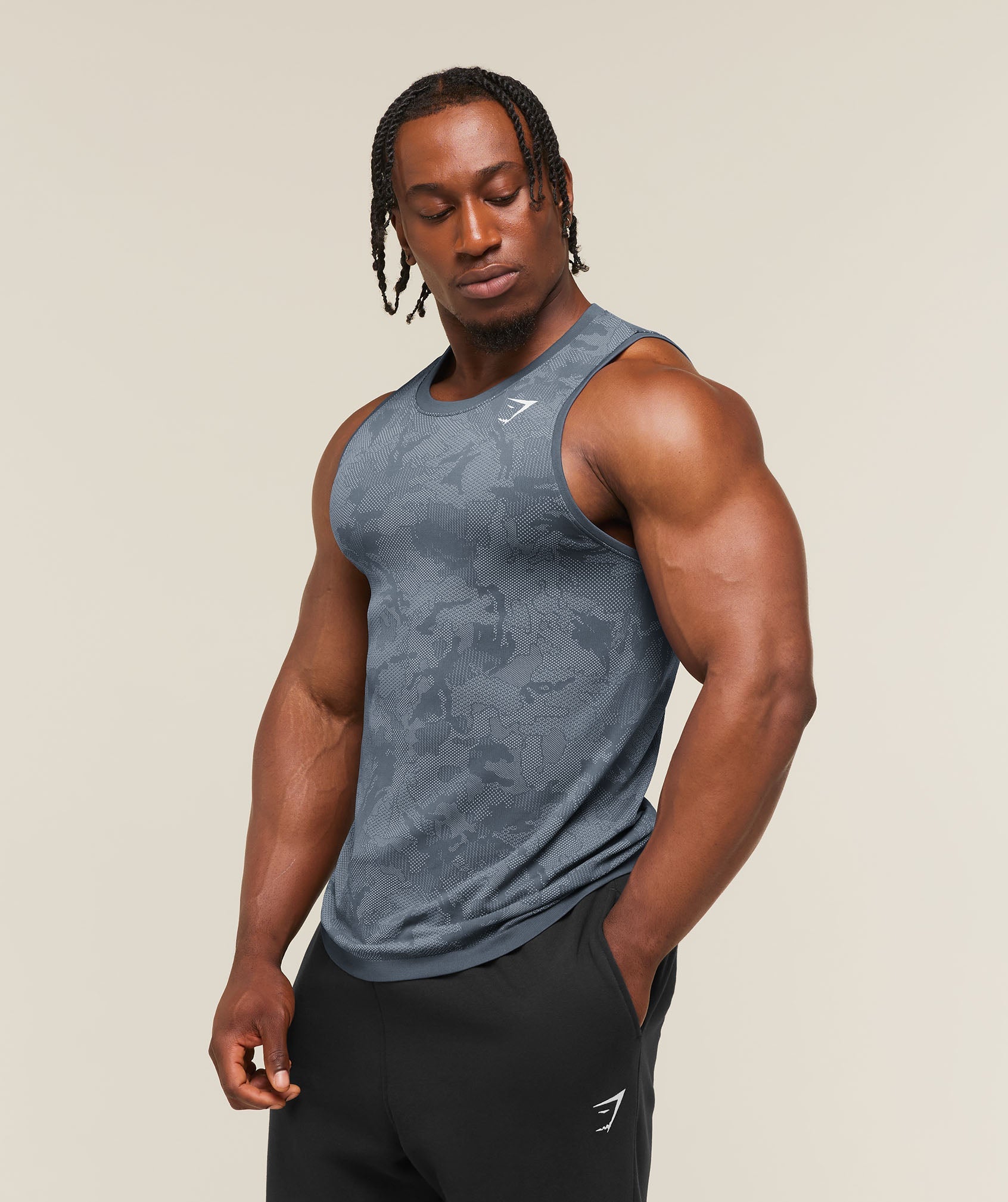 Geo Seamless Tank - Shadow Blue/Tranquil Blue — imagem 3
