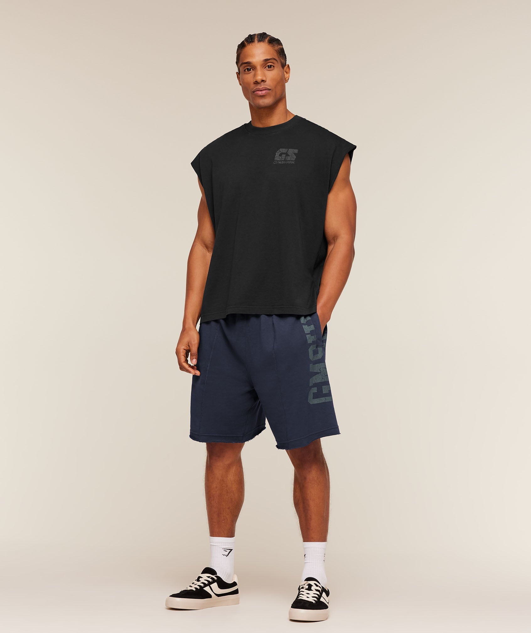 Accent Graphic Sweat Shorts - Heavy Blue — imagem 4