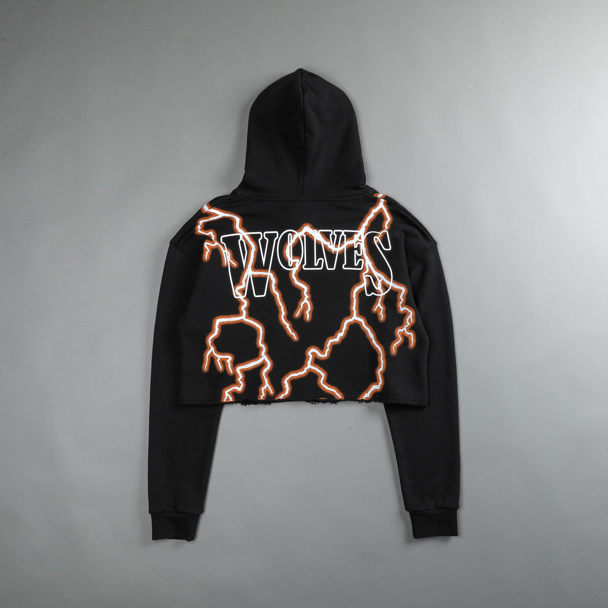 A Woman Scorned "Vintage Wyoming" (Cropped) Hoodie in Black/Orange Lightning - imagem 3
