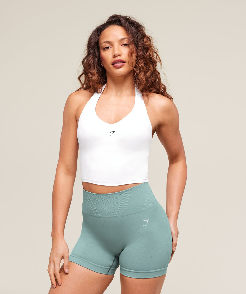 Halter Neck Cami with Shelf - White — imagem 1