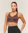 High Support V-Neck Sports Bra - Espresso Brown — imagem 1