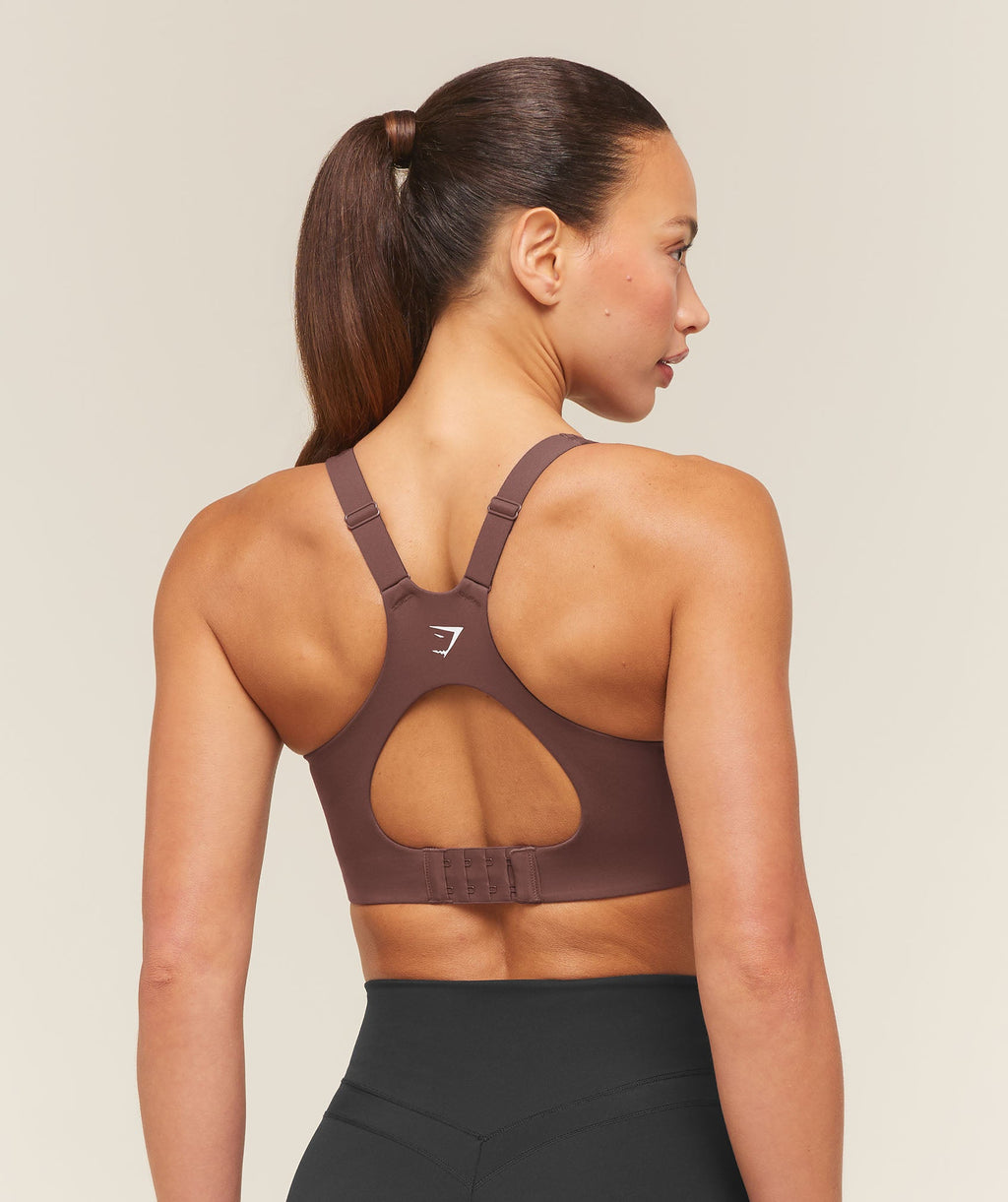 High Support V-Neck Sports Bra - Espresso Brown — imagem 2