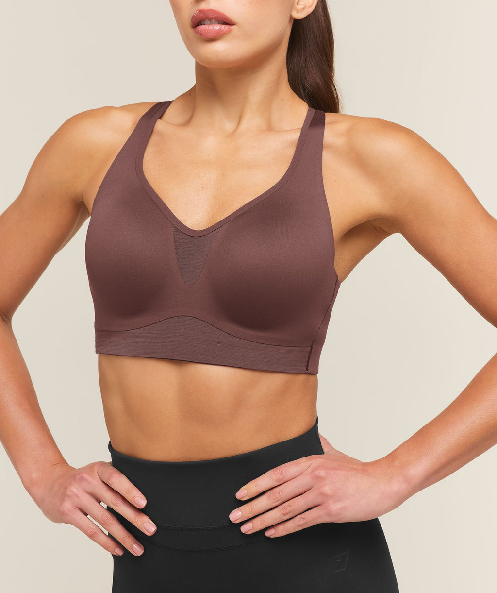 High Support V-Neck Sports Bra - Espresso Brown — imagem 5