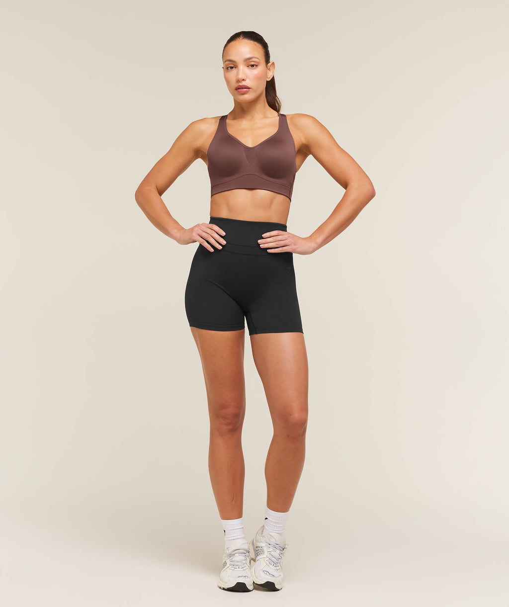 High Support V-Neck Sports Bra - Espresso Brown — imagem 4