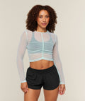 Hybrid Mesh Long Sleeve Top - Serene Blue — imagem 1