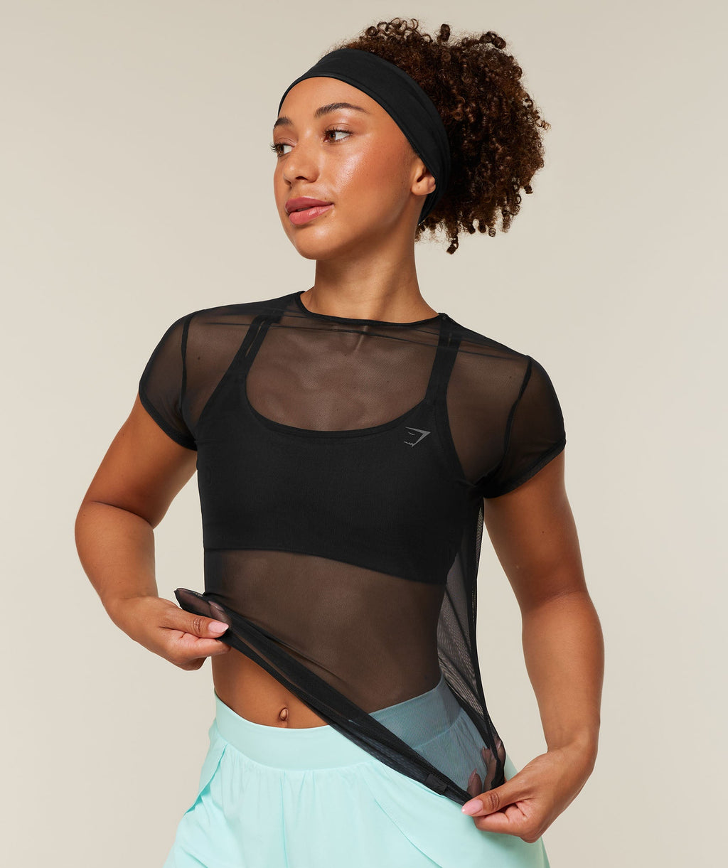 Hybrid Mesh T-Shirt - Black — imagem 5