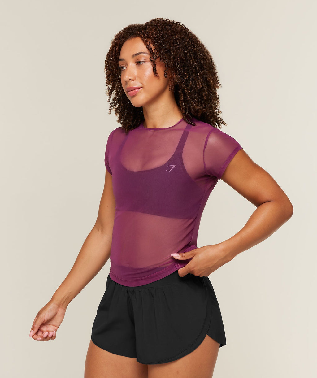 Hybrid Mesh T-Shirt - Strength Pink — imagem 3