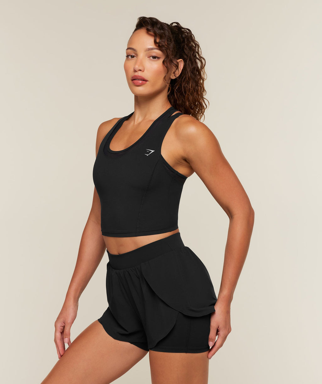 Mesh Sleeveless Tank with Shelf - Black — imagem 3