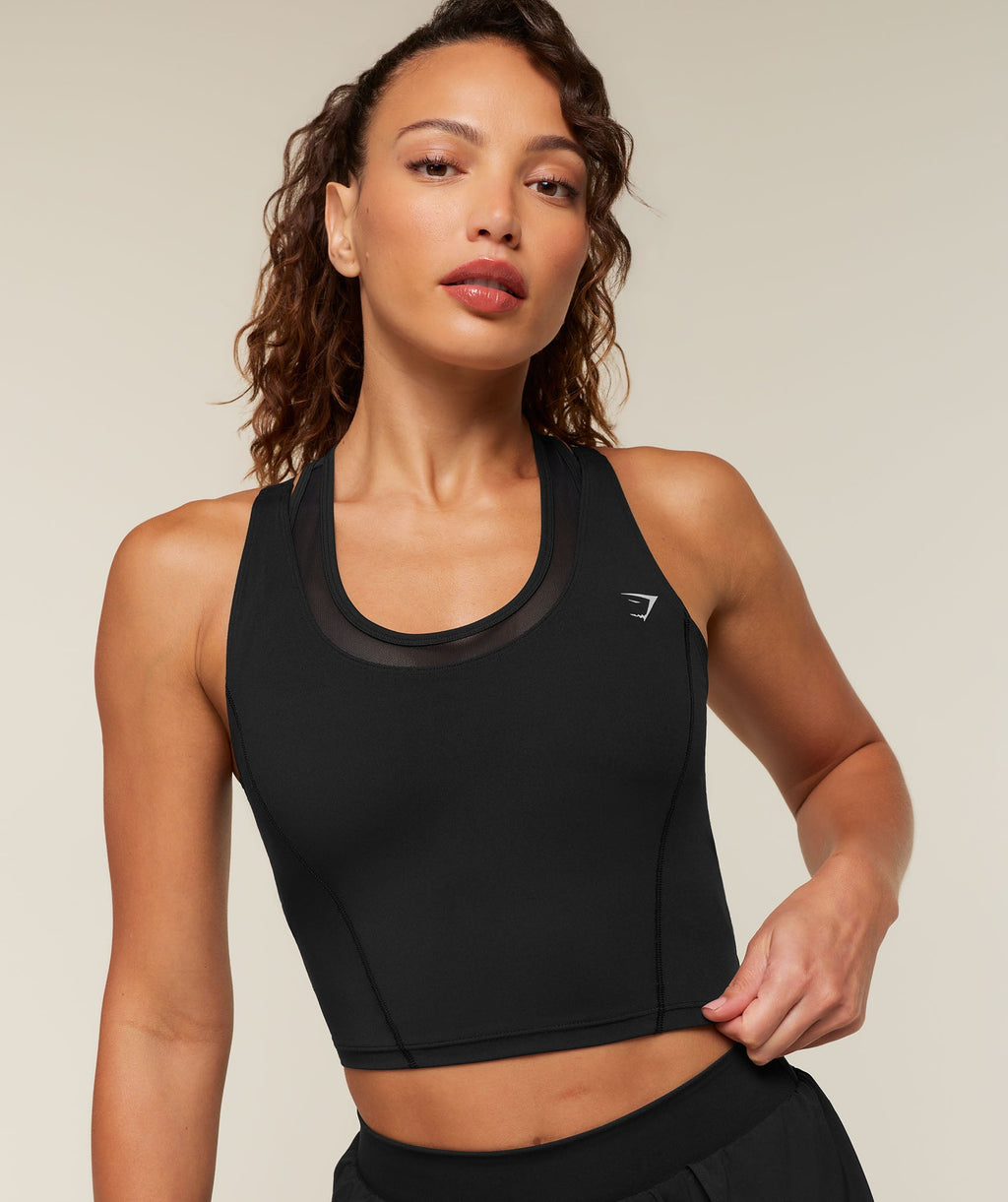 Mesh Sleeveless Tank with Shelf - Black — imagem 6