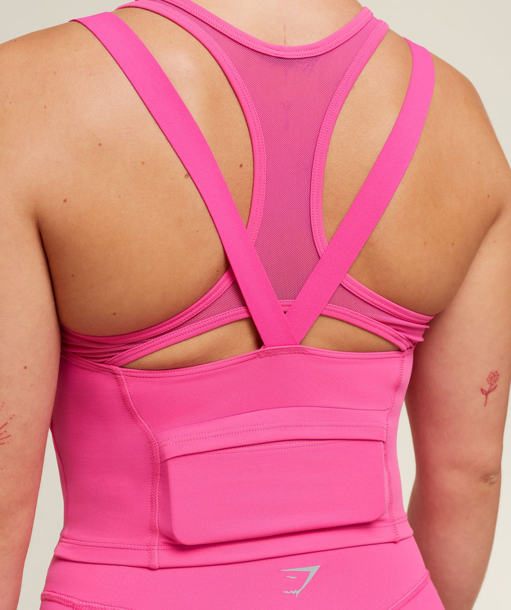 Mesh Sleeveless Tank with Shelf - Energy Pink — imagem 8