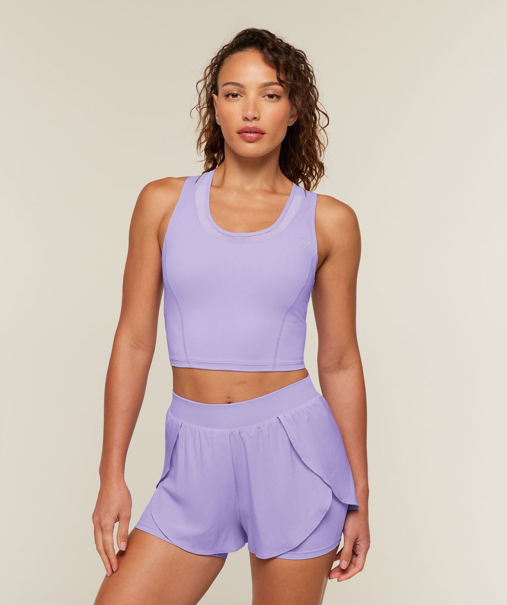 Mesh Sleeveless Tank with Shelf - Pace Purple — imagem 1