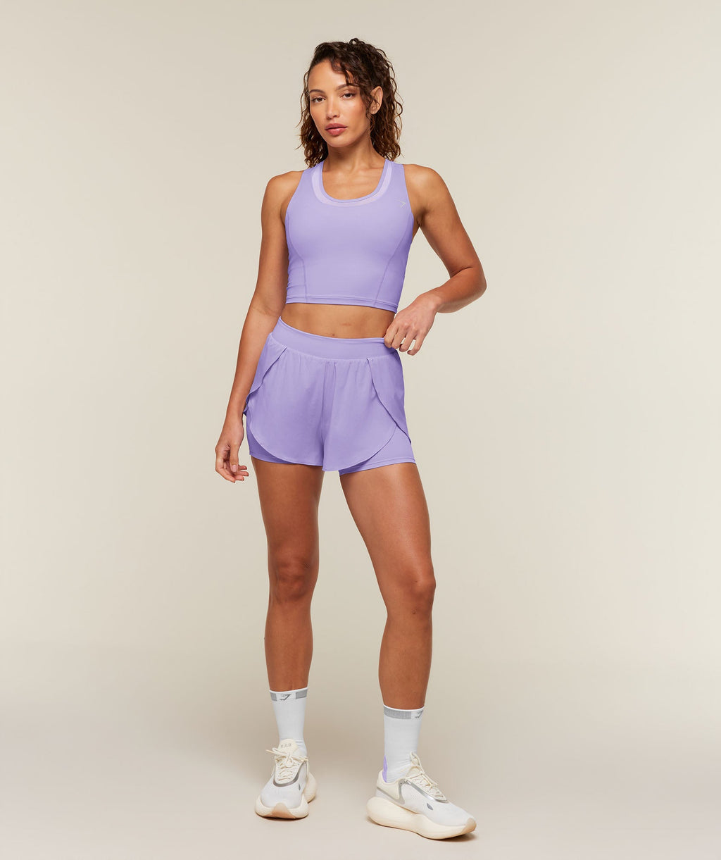 Mesh Sleeveless Tank with Shelf - Pace Purple — imagem 4
