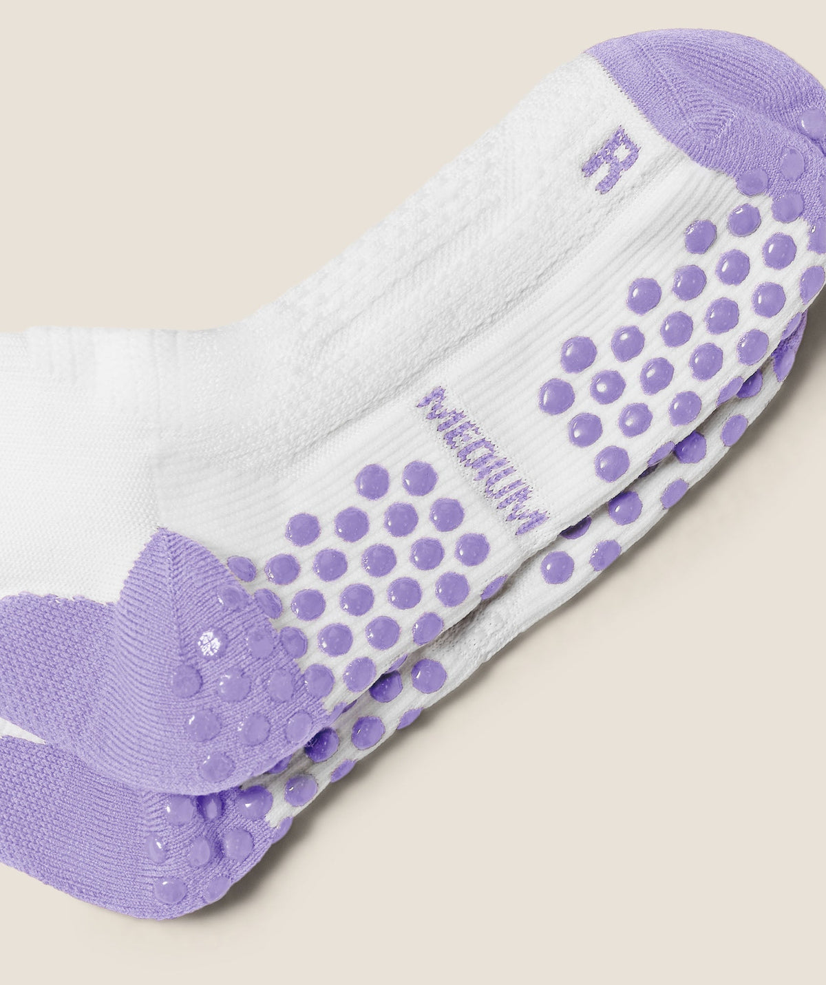 Hybrid Training Grip Socks Single - White/Pace Purple — imagem 3