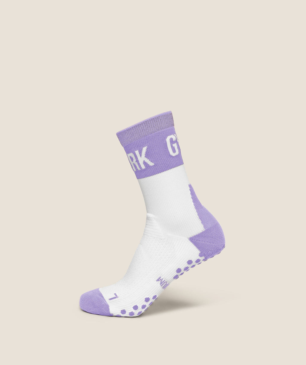 Hybrid Training Grip Socks Single - White/Pace Purple — imagem 1