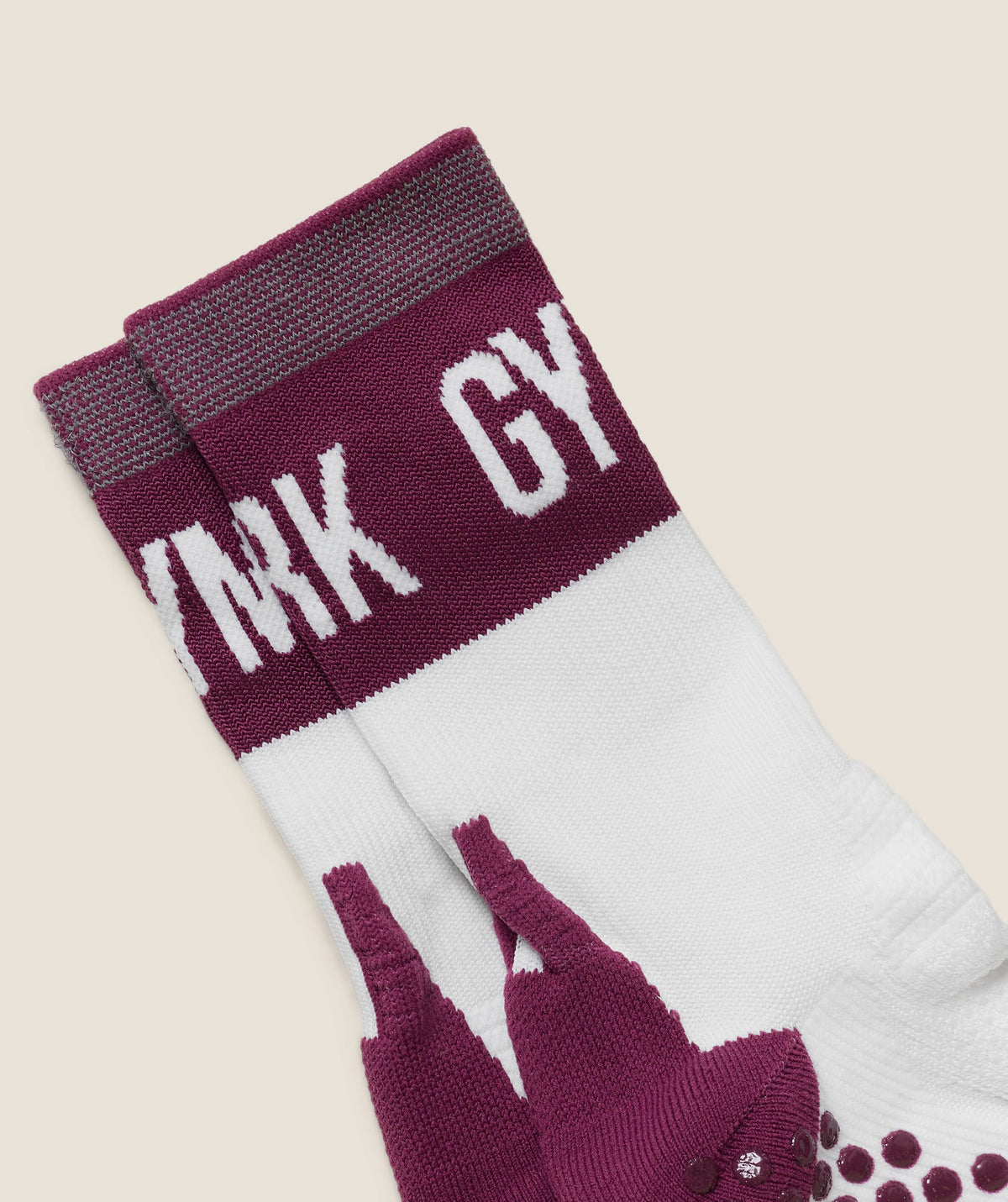 Hybrid Training Grip Socks Single - White/Strength Pink — imagem 2