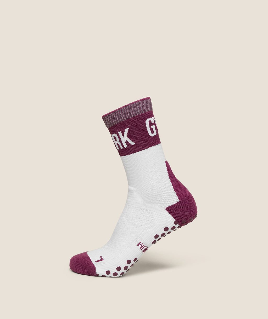 Hybrid Training Grip Socks Single - White/Strength Pink — imagem 1