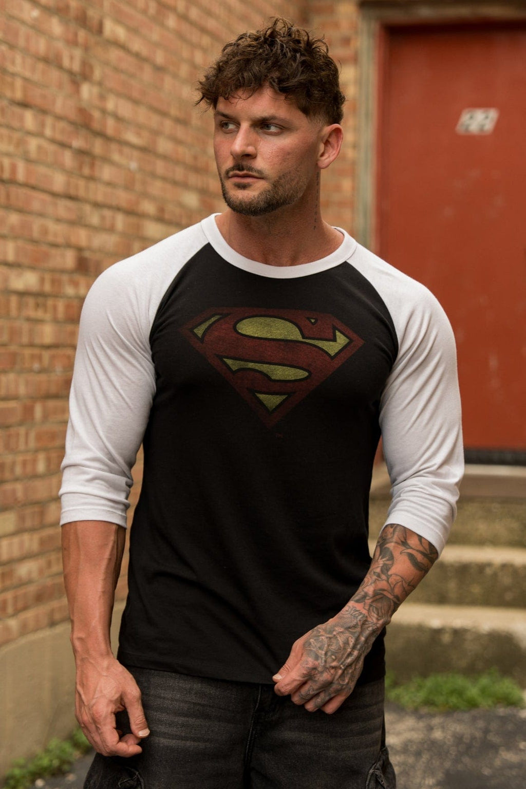 8072 - Superman 3/4 Raglan Shirts — imagem 1